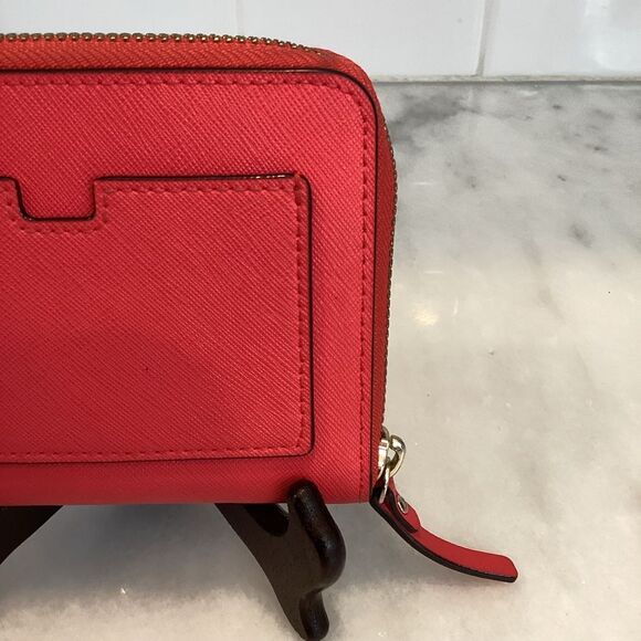 Kate Spade Wallet Neon Leather Compact Sleek Full Zip Design - Picture 5 of 16